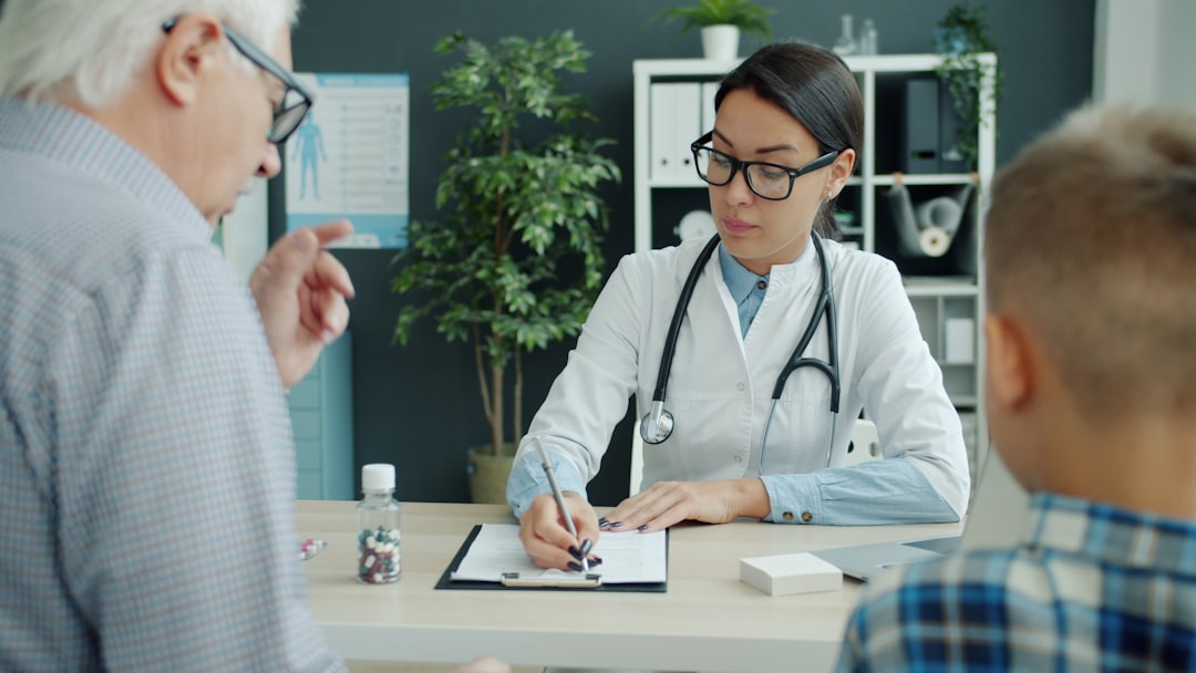 Insurance professional reviewing documents